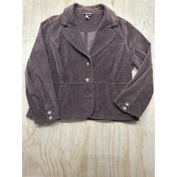 St. John's Bay Jackets & Blazers - St. John’s Bay Stretch Corduroy Blazer Jacket PXL Fall Brown Cotton Spandex